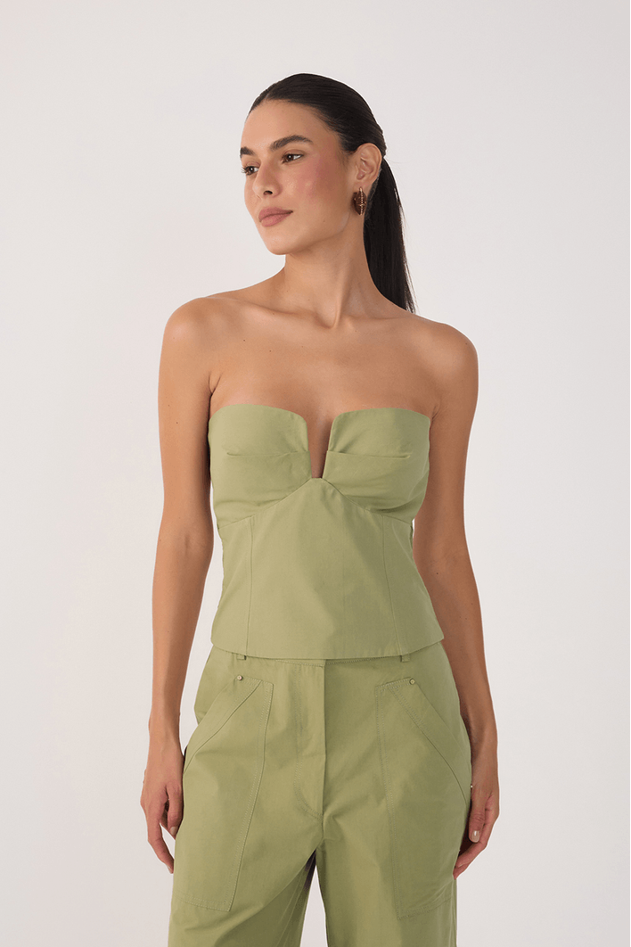 Blusa Algodão Decote Frente