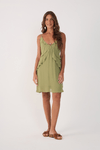 Vestido Curto Crepe Recorte Deslocado