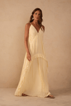 Vestido Longo Crepe Drapeado