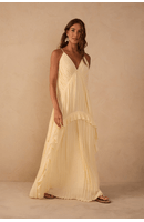 Vestido Longo Crepe Drapeado