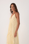 Vestido Longo Crepe Drapeado