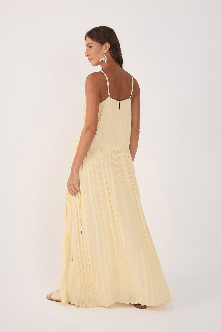Vestido Longo Crepe Drapeado