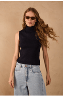 Blusa Tricot Gola Alta