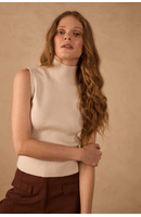 Blusa Tricot Gola Alta