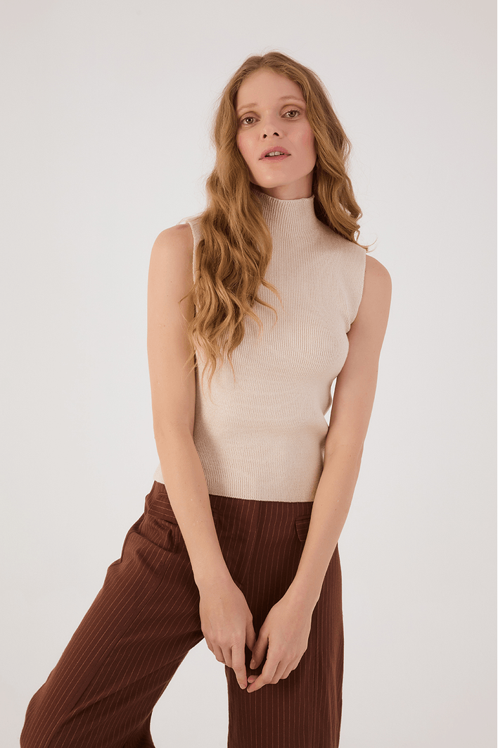 Blusa Tricot Gola Alta