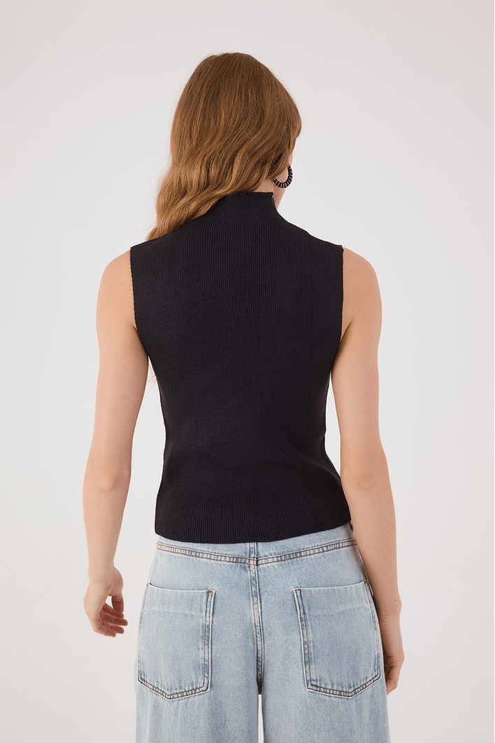 Blusa Tricot Gola Alta
