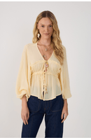 Blusa Crepe Busto Drapeado