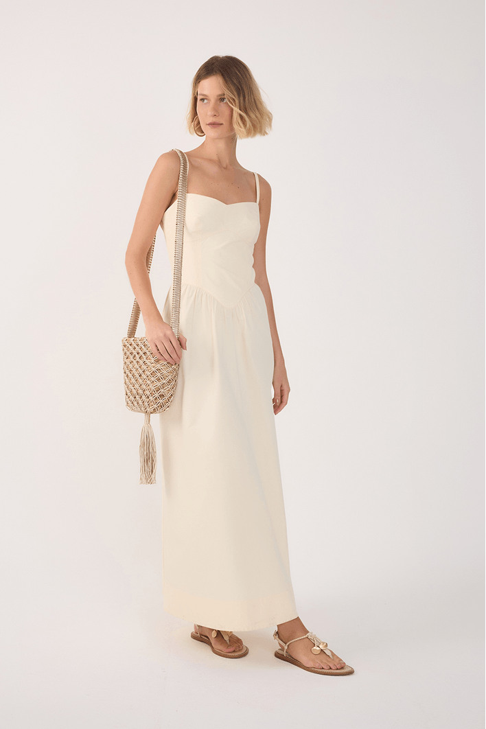 Vestido Cropped Algodão Estruturado