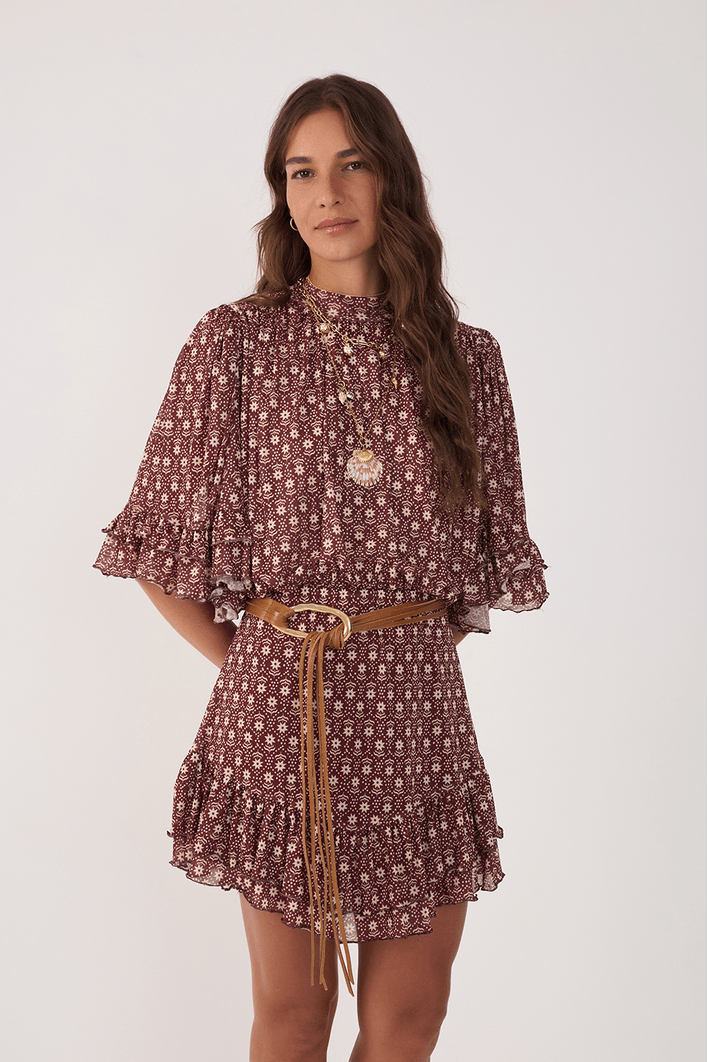 Vestido Tule Estampa Essência