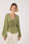 Blusa Crepe Busto Drapeado
