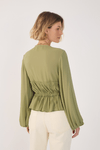 Blusa Crepe Busto Drapeado