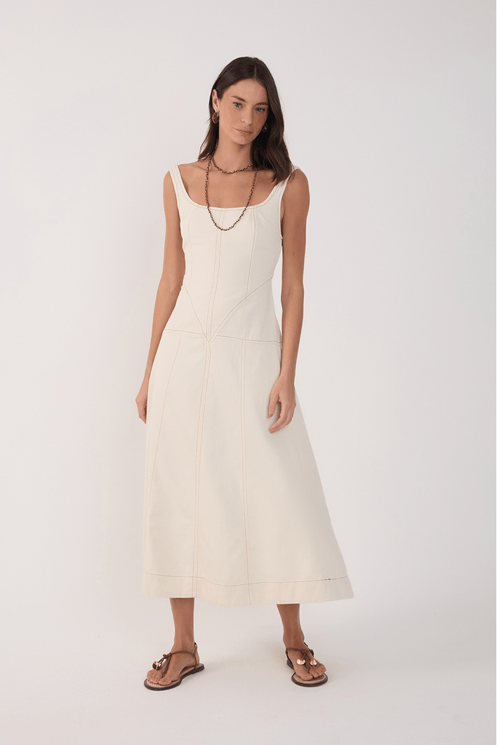 Vestido Sarja Pespontos