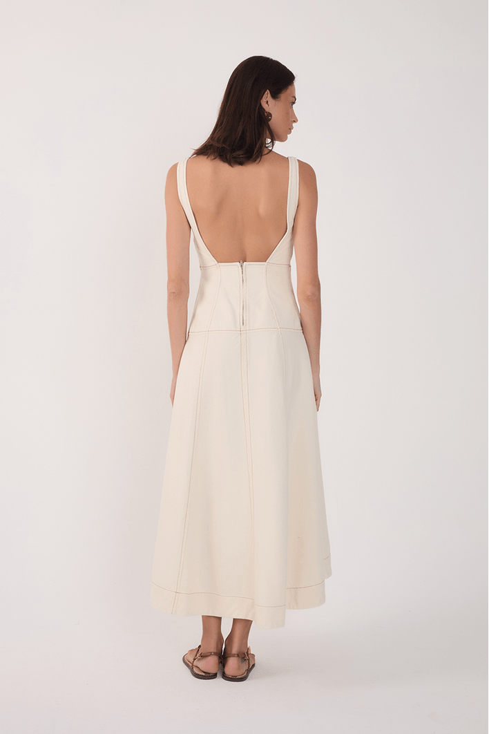 Vestido Sarja Pespontos