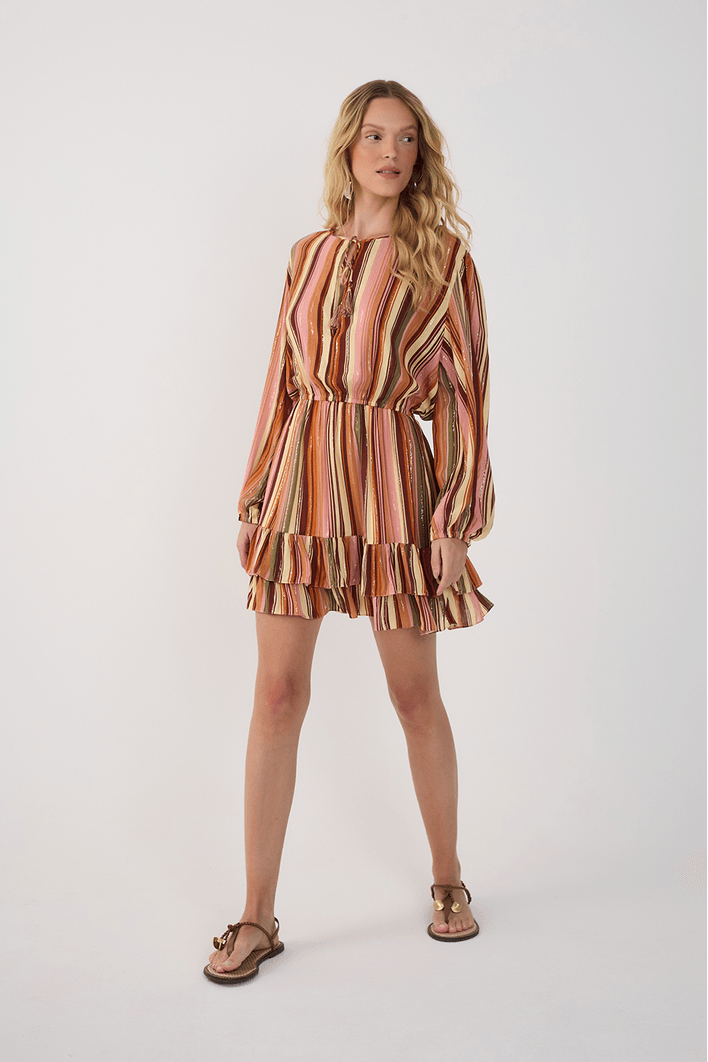 Vestido Lurex Estampa Bosque