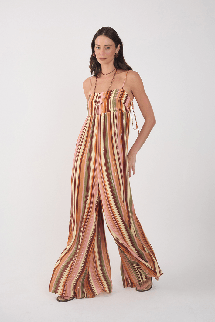 Macacão Lurex Estampa Bosque