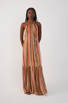 Vestido Longo Lurex Estampa Bosque