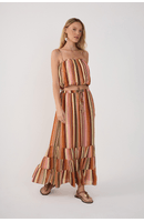 Saia Longa Lurex Estampa Bosque