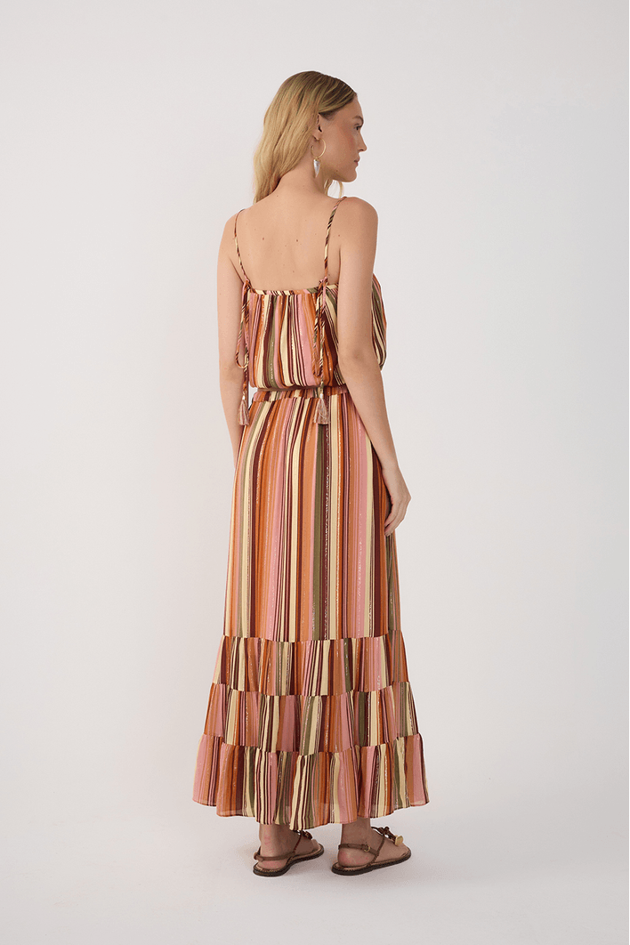 Saia Longa Lurex Estampa Bosque