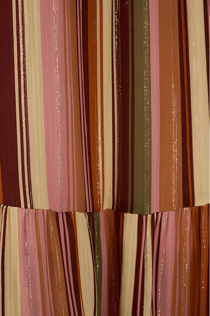 Saia Longa Lurex Estampa Bosque