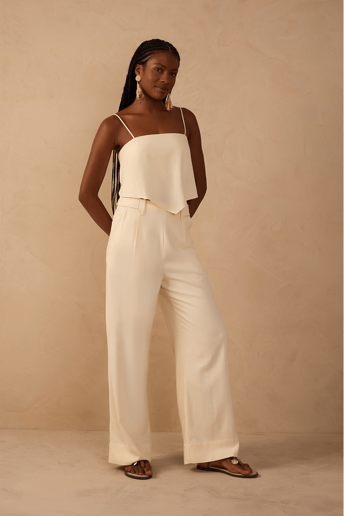 Calça Linho Aleta Lateral