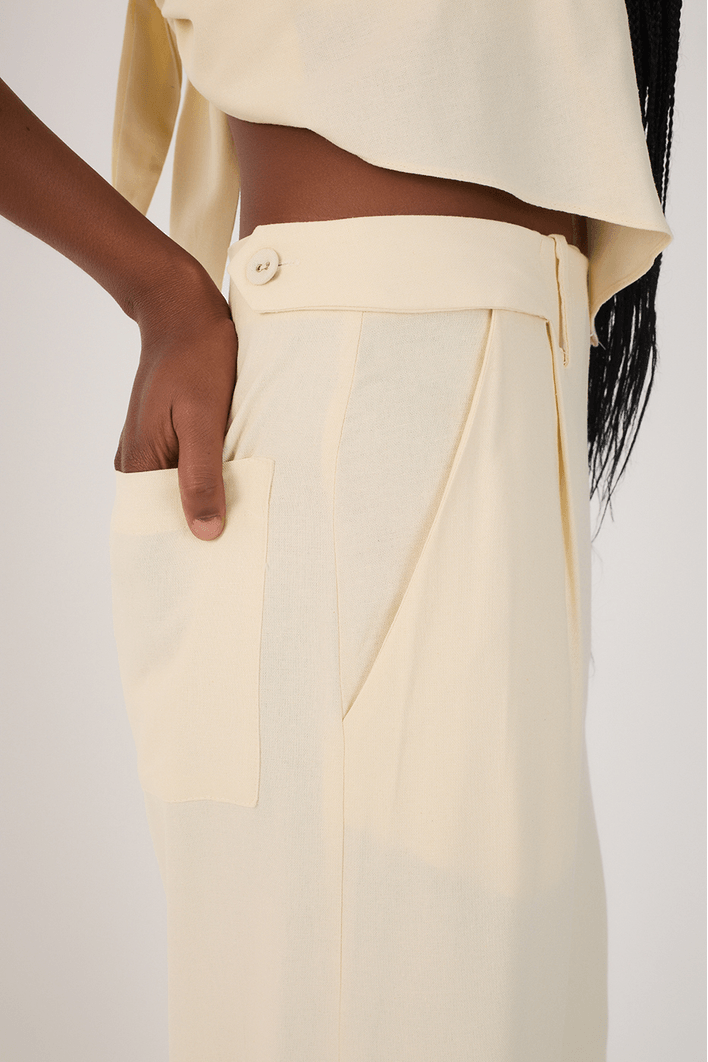 Calça Linho Aleta Lateral