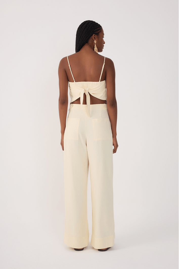 Calça Linho Aleta Lateral