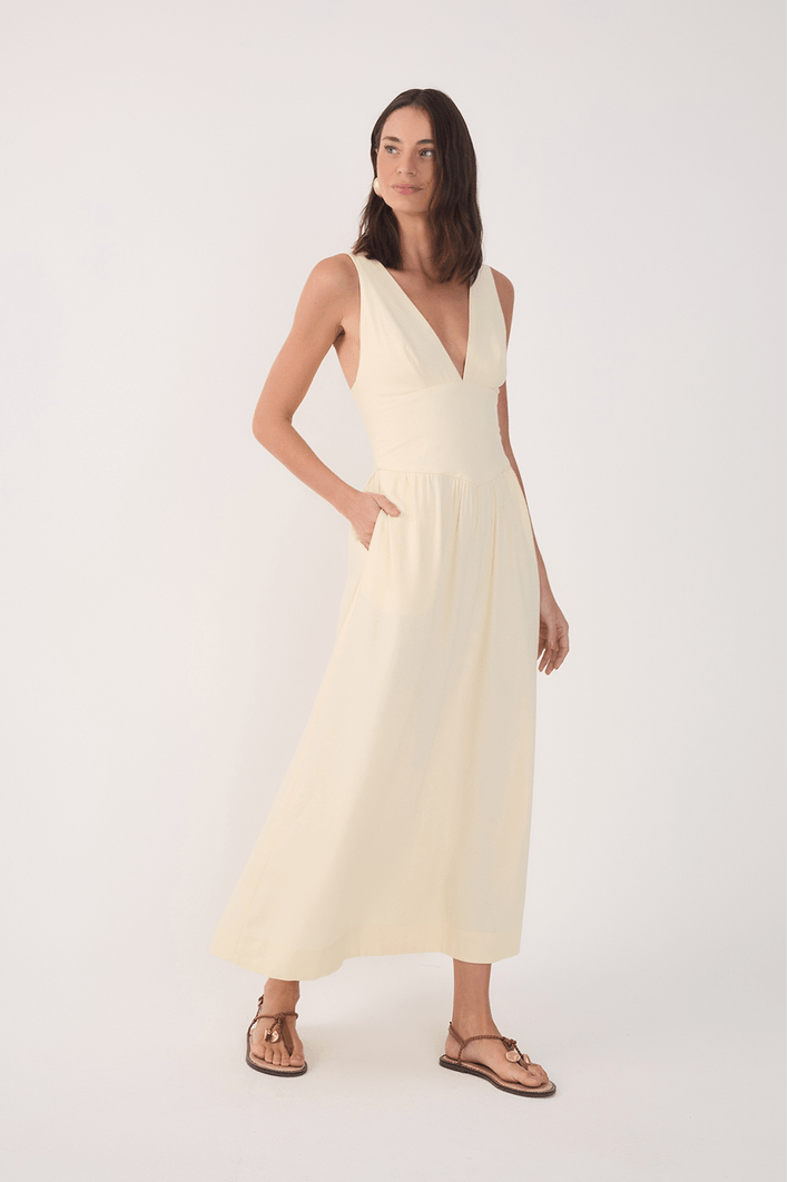 Vestido Cropped Linho Pala Larga