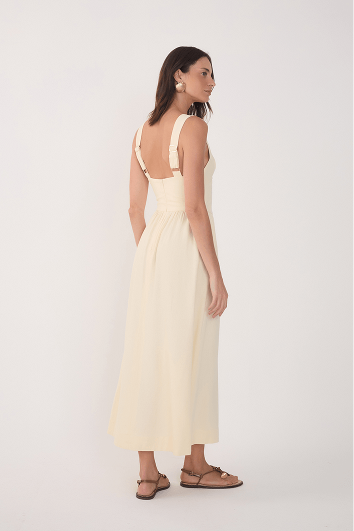 Vestido Cropped Linho Pala Larga