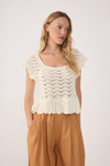 Blusa Crochet Decote Quadrado