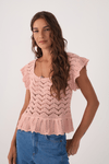Blusa Crochet Decote Quadrado