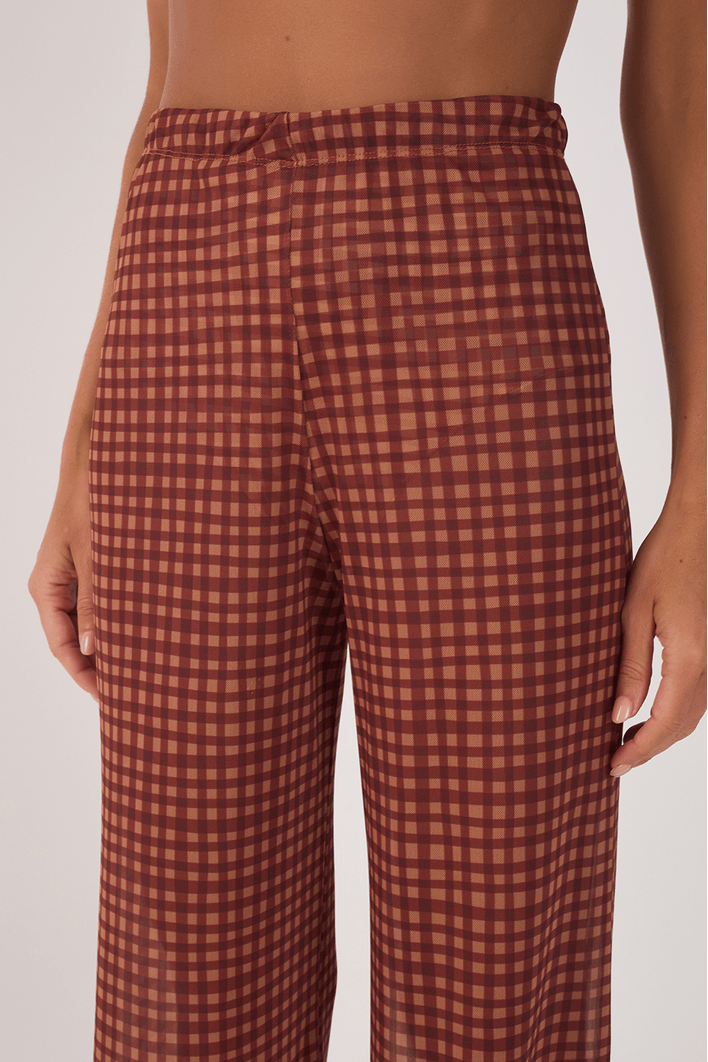 Calça Tule Estampa Vichy