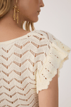 Blusa Crochet Decote Quadrado