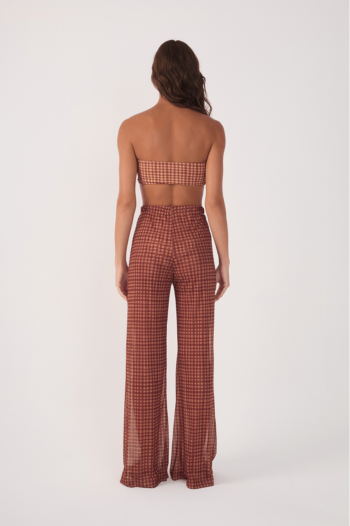 Calça Tule Estampa Vichy