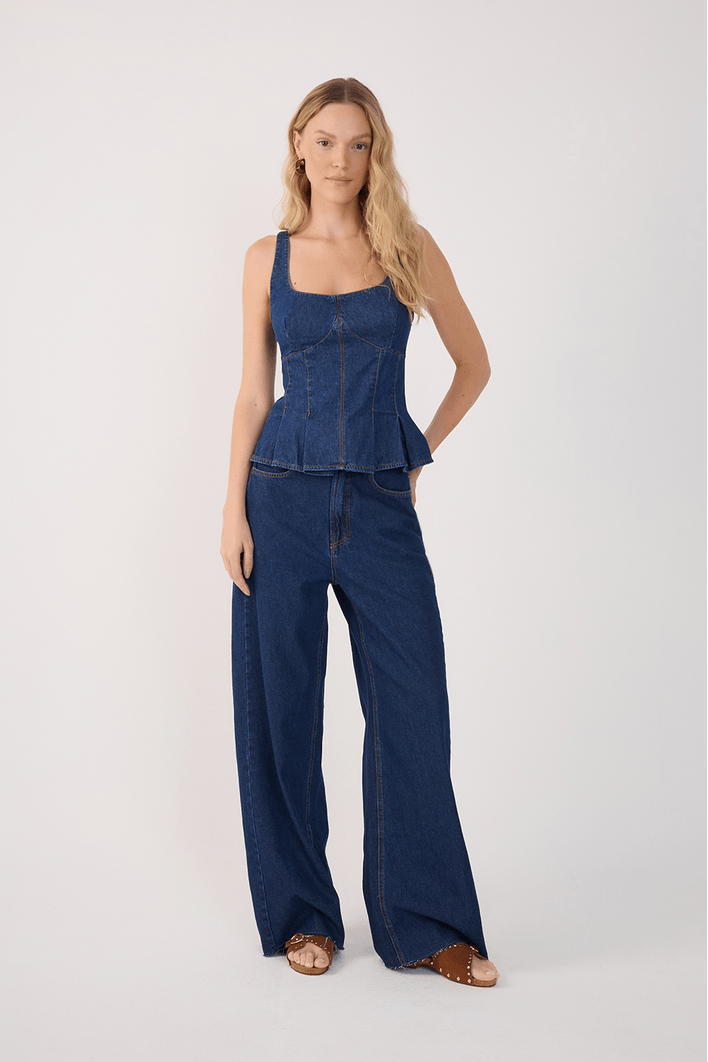 Calça Jeans Reta