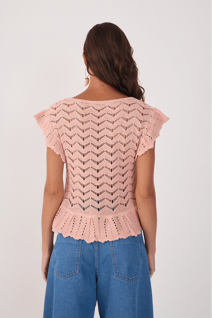Blusa Crochet Decote Quadrado