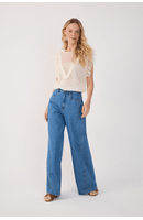 Calça Jeans Costura Deslocada