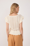 Blusa Crochet Decote Quadrado
