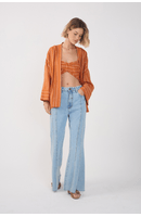 Calça Jeans Fluida Recortes