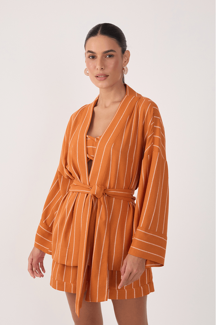 Kimono Linho Listrado
