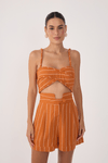 Blusa Linho Listrado Cadarço