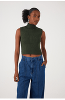 Blusa Tricot Gola Alta