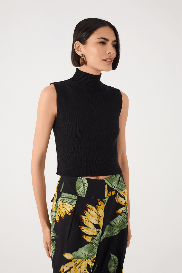 Blusa Tricot Gola Alta