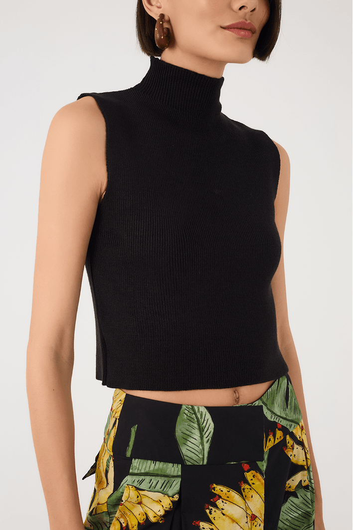 Blusa Tricot Gola Alta