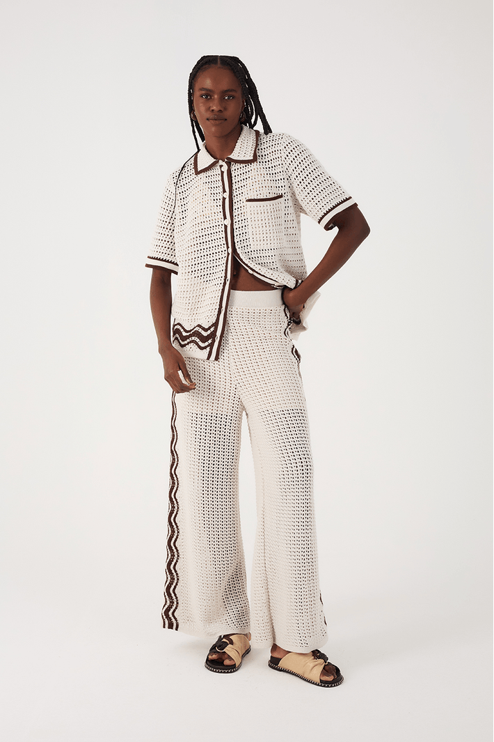 1761maillot　Fade Border Crew Neck Long　2 Calça Tricot Orla - 03.02.1438|2276
