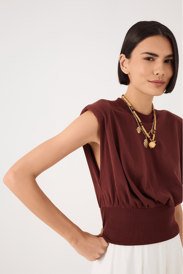 Blusa Malha Com Rib