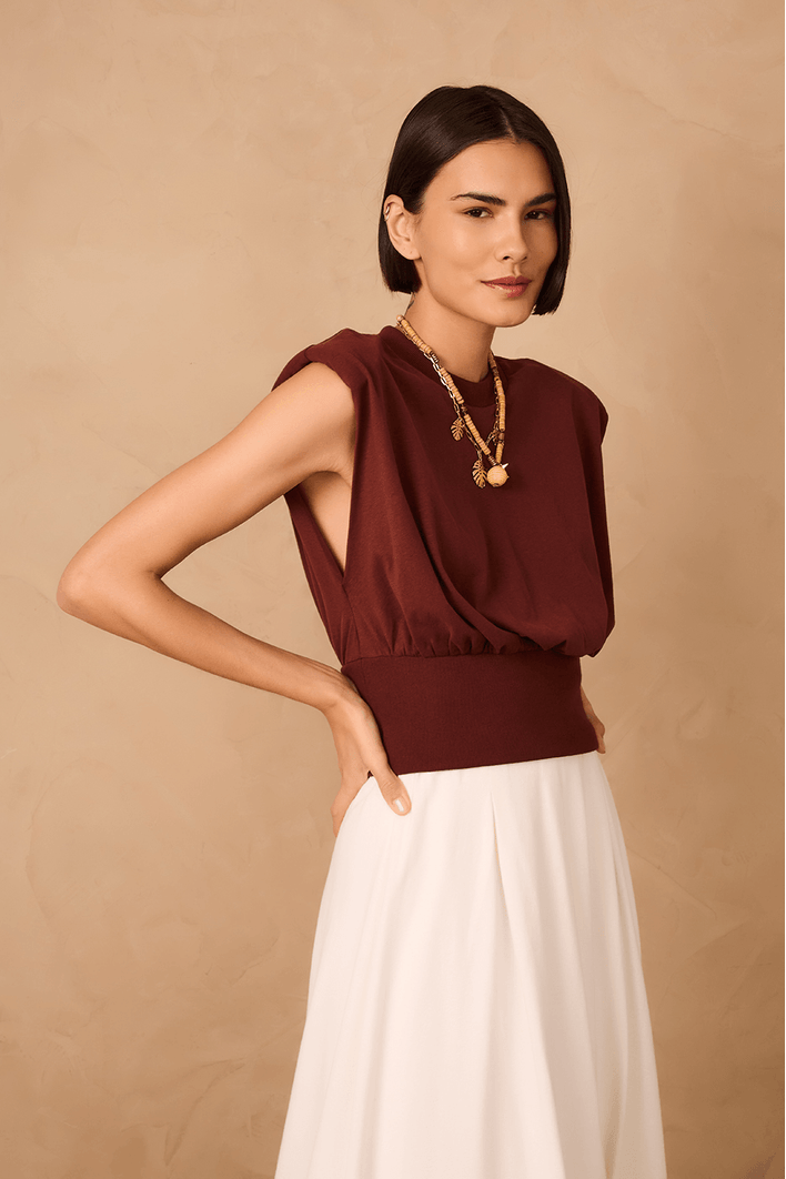 Blusa Malha Com Rib