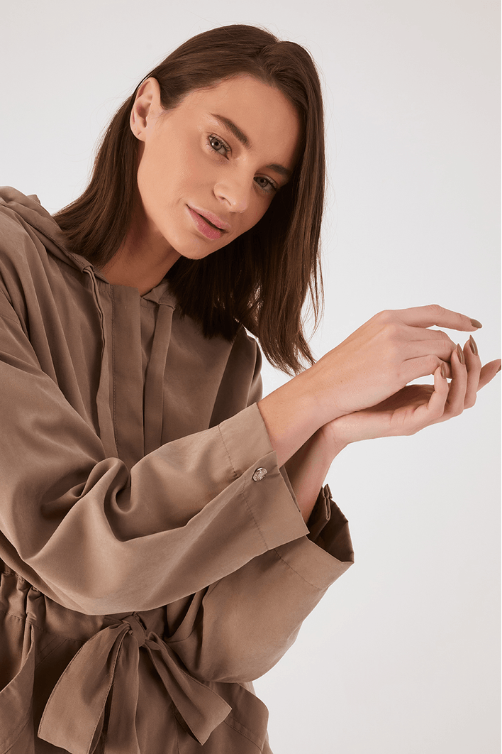 Parka Com Faixa Cintura