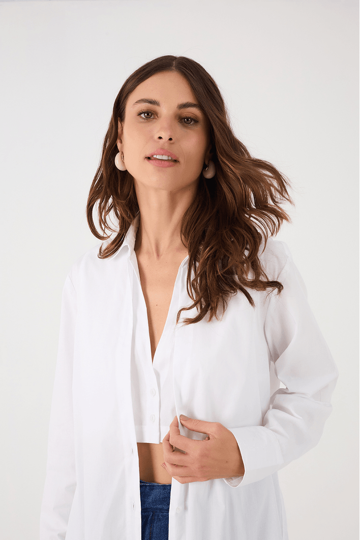 Vestido Chemisier Curto Algodão