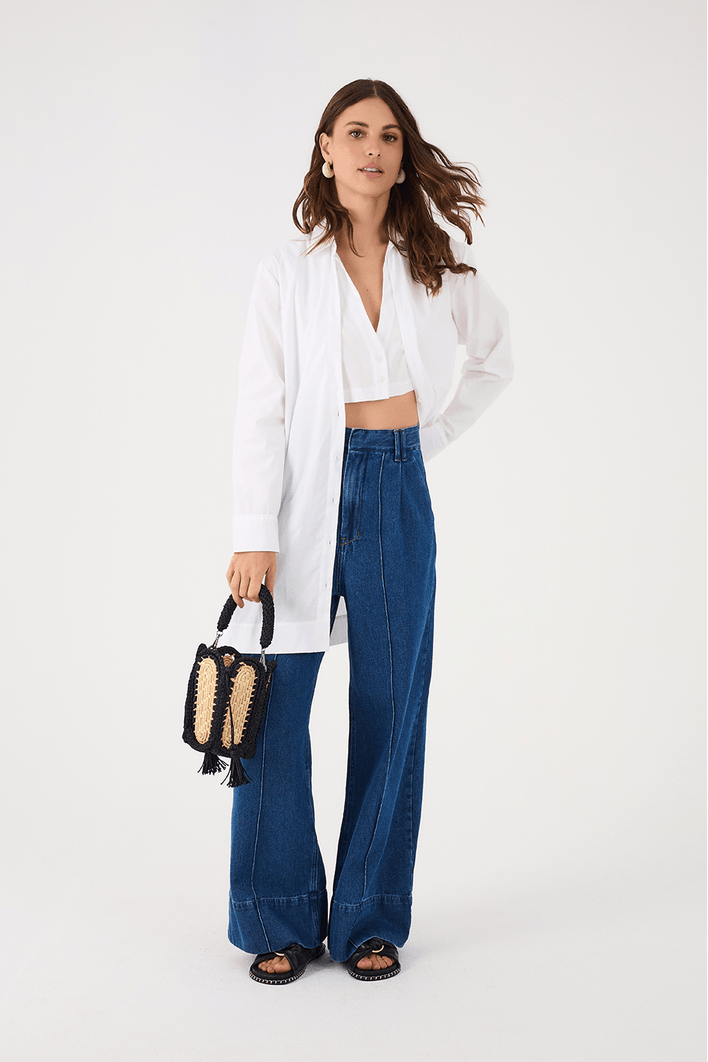 Vestido Chemisier Curto Algodão