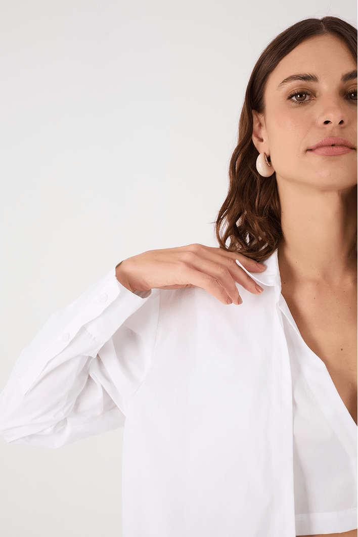 Vestido Chemisier Curto Algodão